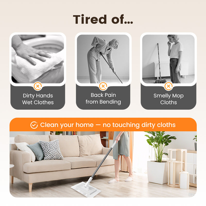 Turn old clothes into cleaning power with this eco-friendly disposable mop—reuse any cloth, reduce waste, and enjoy a cleaner home with a greener touch.