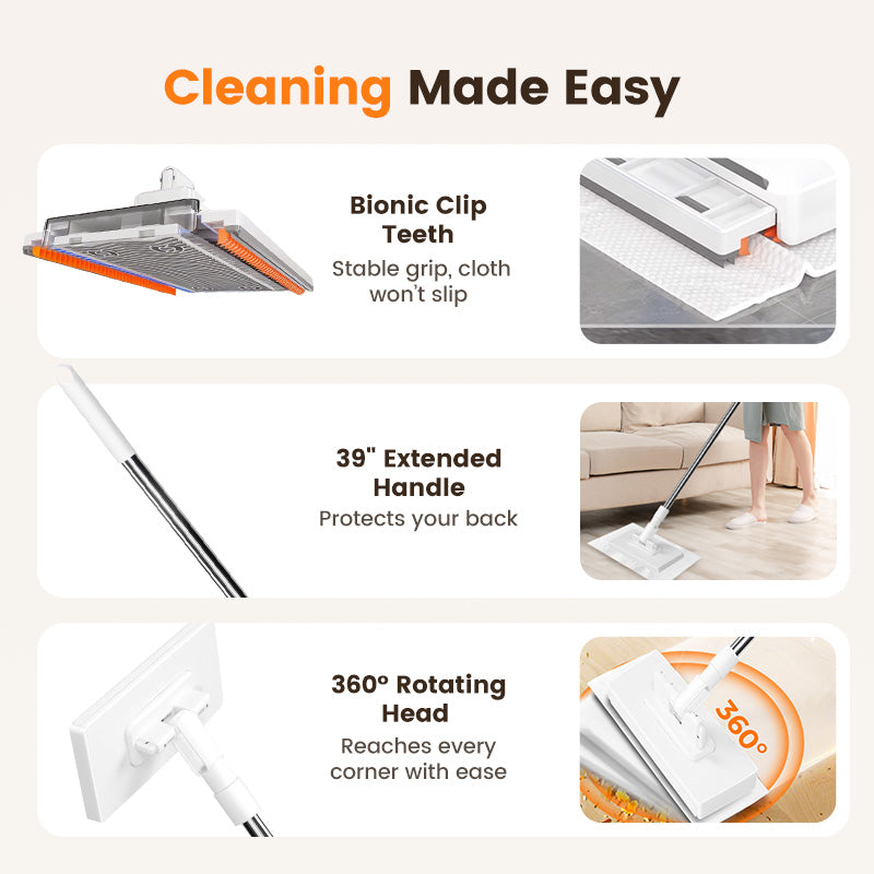 Turn old clothes into cleaning power with this eco-friendly disposable mop—reuse any cloth, reduce waste, and enjoy a cleaner home with a greener touch.