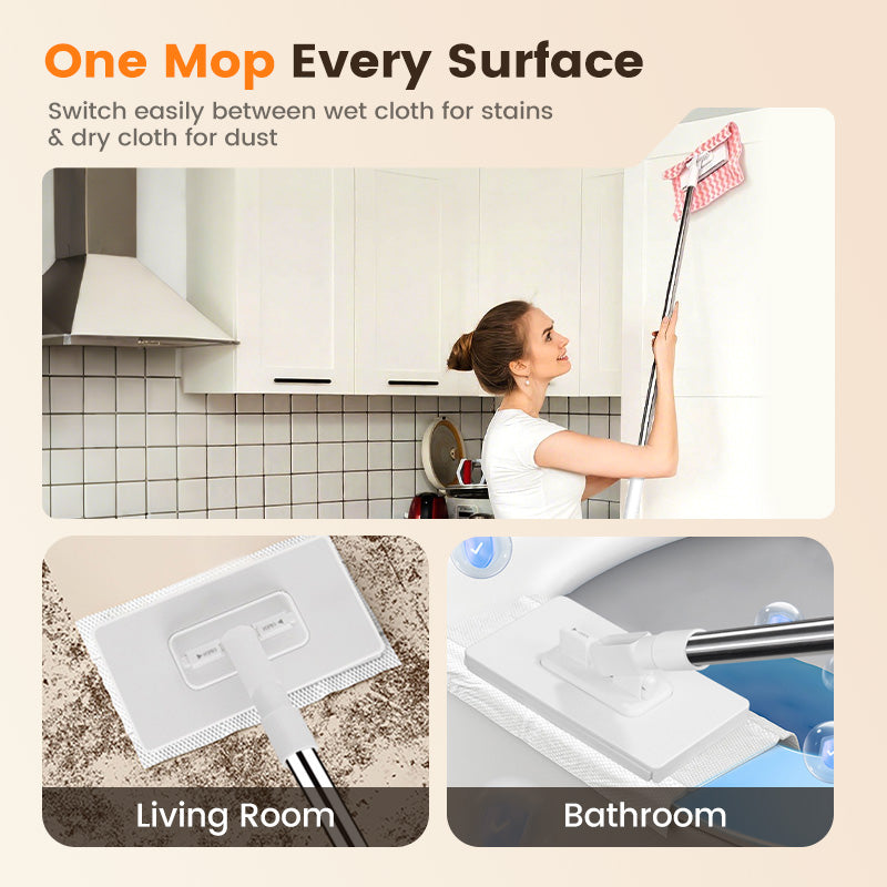 Turn old clothes into cleaning power with this eco-friendly disposable mop—reuse any cloth, reduce waste, and enjoy a cleaner home with a greener touch.