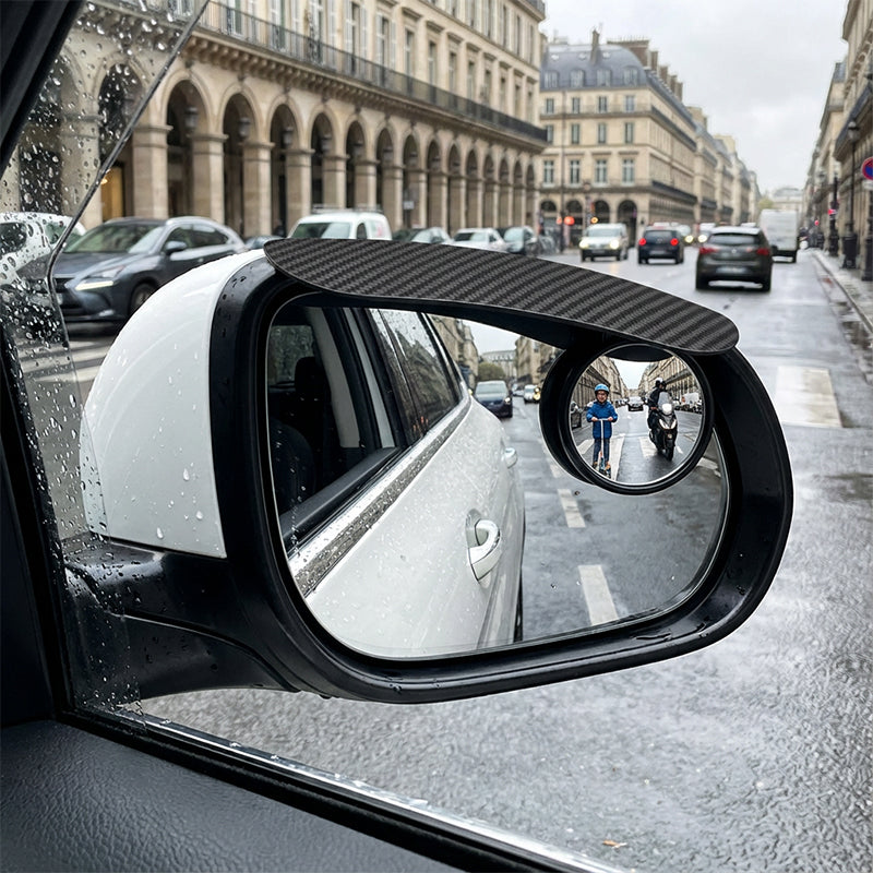 Enjoy clearer, safer driving in any weather with a smart 2-in-1 design that combines rain protection and a 360° rotatable blind spot mirror for enhanced visibility and confidence on every journey.