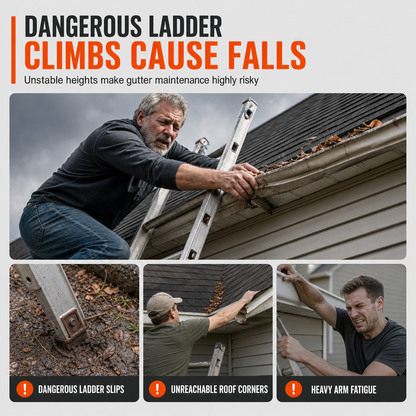 Effortless Gutter Cleaning – Reach Further, Clean Smarter, Stay Grounded