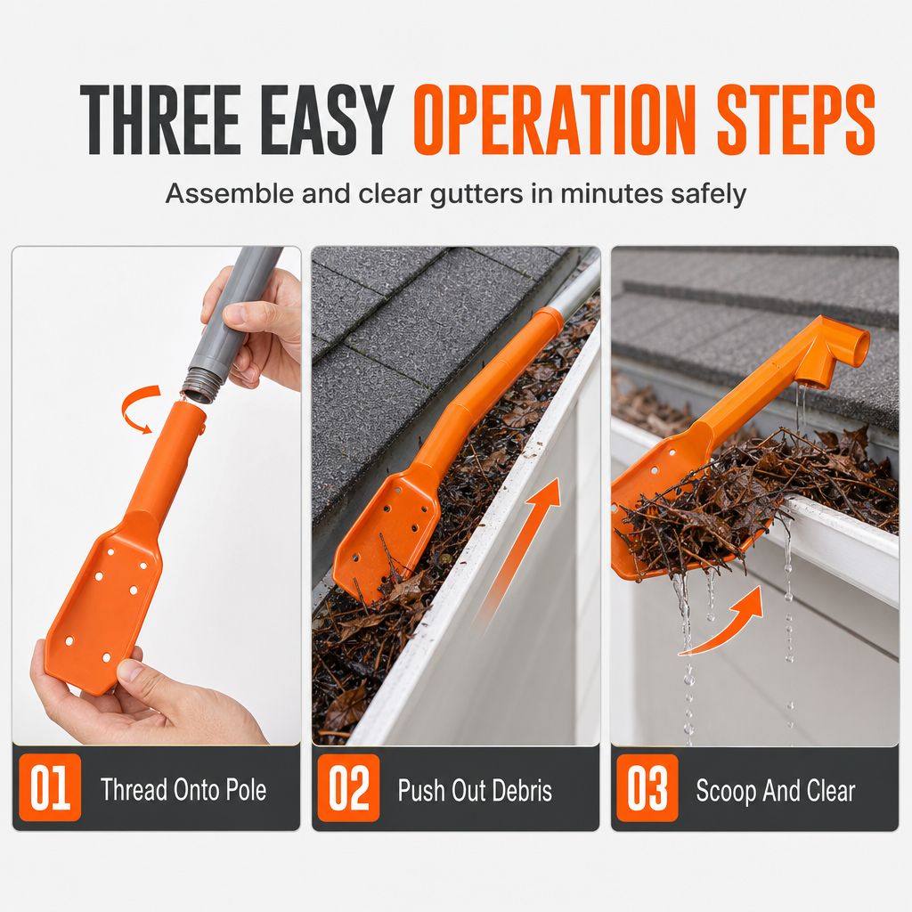 Effortless Gutter Cleaning – Reach Further, Clean Smarter, Stay Grounded