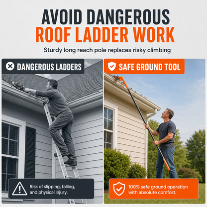Effortless Gutter Cleaning – Reach Further, Clean Smarter, Stay Grounded